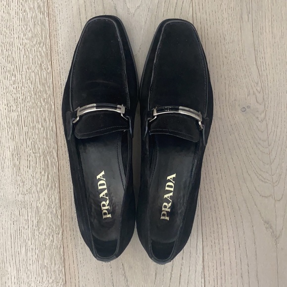 Black suede Prada Loafers - Picture 5 of 7